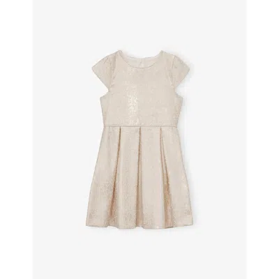Reiss Kids' Ivory Nia Pleated Woven Dress 4-9