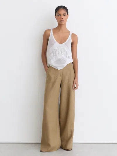 Reiss Ivory Open-stitch Knitted Vest In White