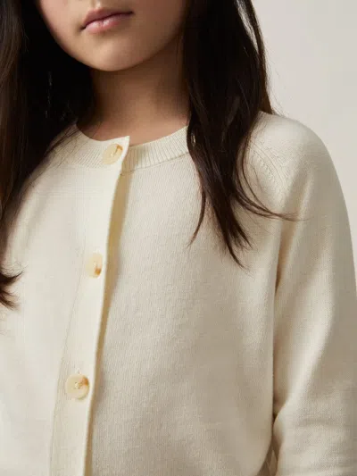 Reiss Ivory Ottie 9-13 Yrs Cotton Crew-neck Cardigan