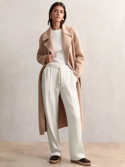 Reiss Ivory Petite Modal-blend Interlock Wide-leg Joggers In White