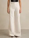 Reiss Petites Heather Wide Leg Palazzo Pants In Ivory