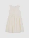 Reiss Ivory Lace-detail Tulle-skirt Dress In White