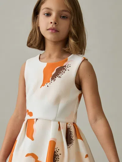 Reiss Ivory Print Trinny 9-13 Yrs Floral Scuba Sleeveless Dress