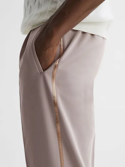 Reiss Ivory Relaxed Fit Striped Drawstring Trousers In White