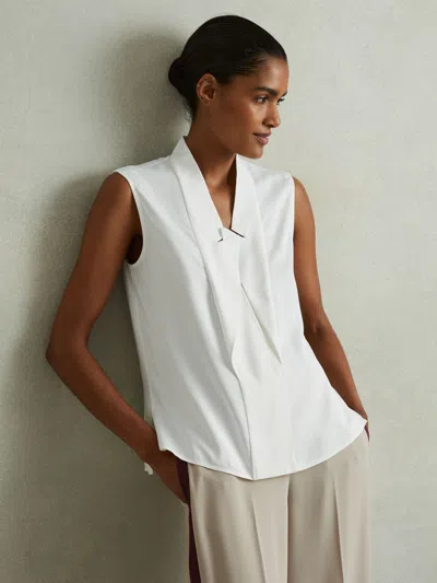 Reiss Ivory Wren Relaxed Tux Top In White
