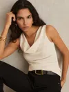 Reiss Ivory Ribbed Cowl-neck Vest In White