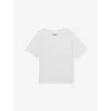 Reiss Kids' Ivory Round-neck Short-sleeve Victoria Ribbed Cotton-jersey T-shirt 4