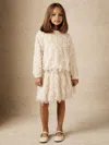 Reiss Ivory Fluffy Sequin-embellished Top In White