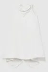 Reiss Girls Cream Cotton High Neck Drape Back Dress In Ivory