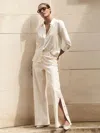 Reiss Ivory Silk-satin Concealed-placket Shirt In Neutral
