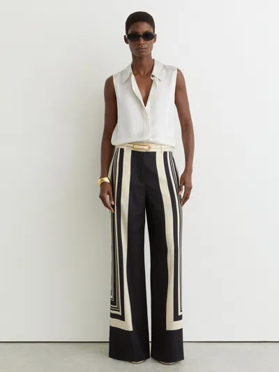 Reiss Ivory Silk Sleeveless Shirt In White