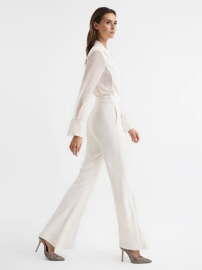 Reiss Ivory Tuxedo Jumpsuit In White