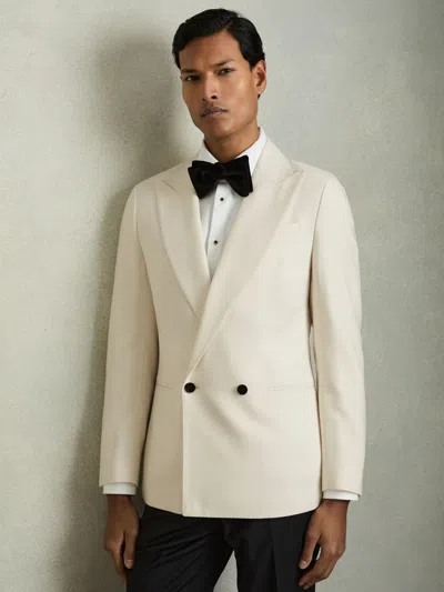 Reiss Ivory White Knight Slim Fit Single-breasted Stretch Suit Blazer