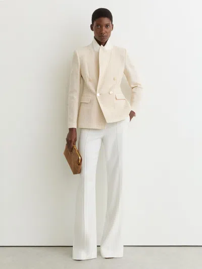 Reiss Ivory Wide-leg Seam-detail Trousers In White