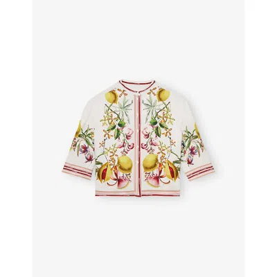 Reiss Kids' Winona Graphic-print Satin Shirt