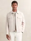 Reiss Ivory Wool Blend Twin Pocket Zipped Jacket In White