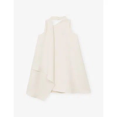 REISS IVORY ZOE DRAPED SLEEVELESS WOVEN MINI D
