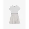 Reiss Zoe Pleated-skirt Knitted D In White