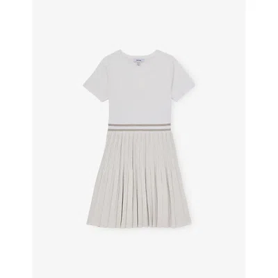 Reiss Kids' Zoe Pleated-skirt Knitted D In White
