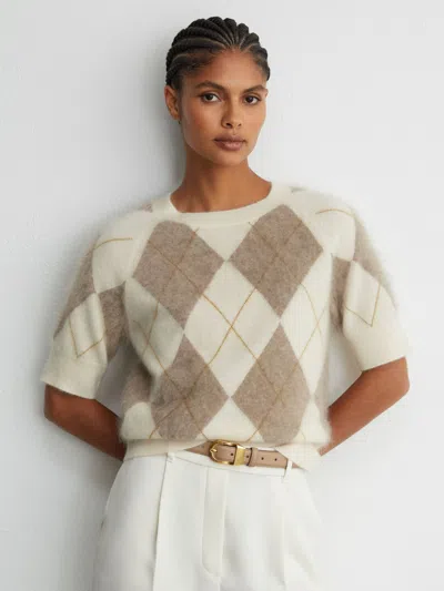 Reiss Aimee Brushed Cashmere Short Sleeve Sweater In Multi