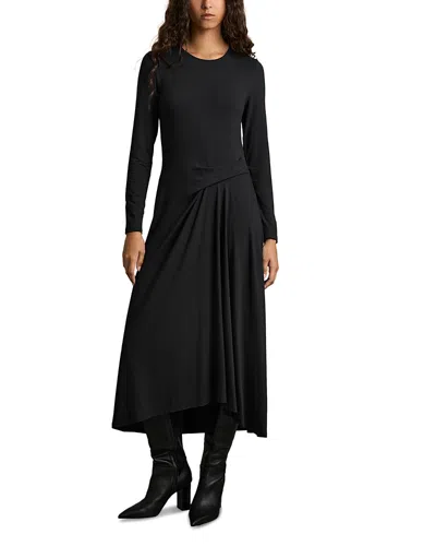 Reiss Ivy Ruched Midi Dress In Navy