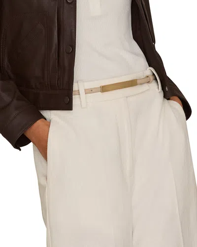 Reiss Ivy Skinny Leather Belt In Neutral