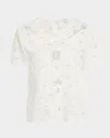 Reiss Iyla Embroidered Open-back Top In White