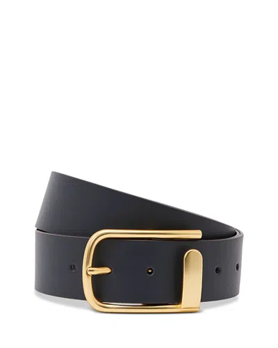 Reiss Iyla Women's Half Keeper Leather Belt In Black