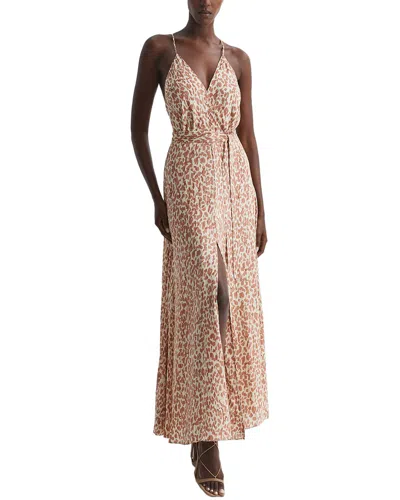 Reiss Izzy Animal Print Occasion Dress In Beige