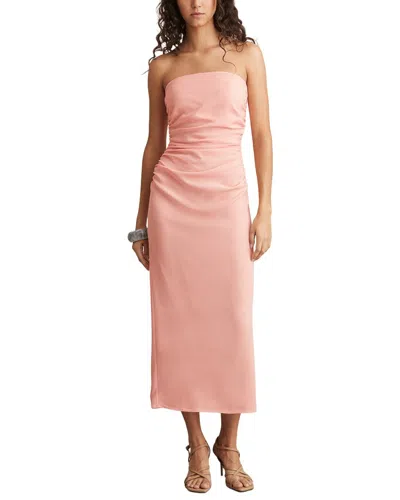 Reiss Izzy-ruched Dress In Pink