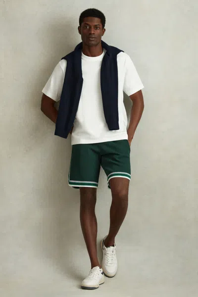 Reiss Green Multi Jack Knitted Elasticated Waist Shorts