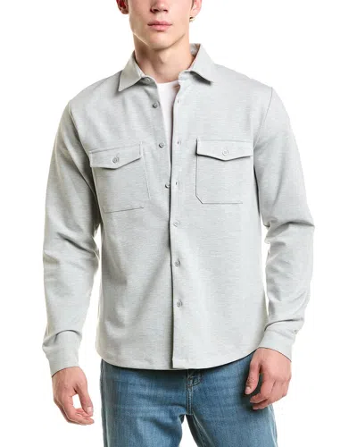 Reiss Jackson Jersey Overshirt In Gray