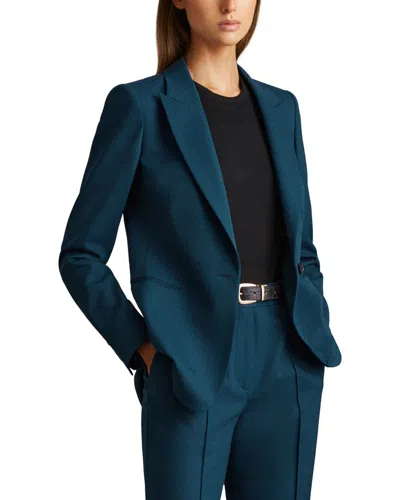 Reiss Jade Wool-blend Blazer In Blue