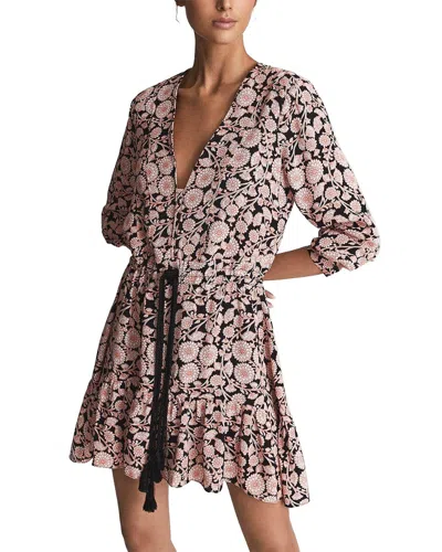 Reiss January Floral Print Flip Dress In Pink