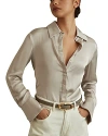 Reiss Stone Fitted Layered Cuff Shirt In Stone