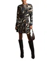 Reiss Womens Jasmine Abstract-print Stretch-jersey Mini Dress Black Blue Xs In Black/blue