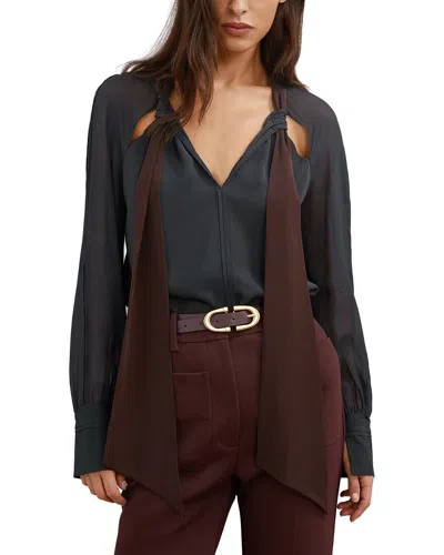 Reiss Jasmine Top In Burgundy