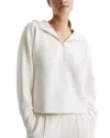 Reiss Jemma Half Zip-fastened Stretch Woven-blend Hoody In White