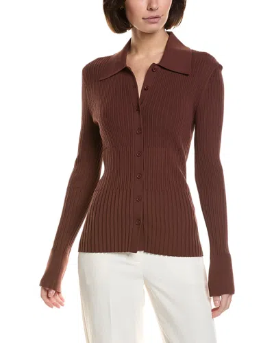Reiss Jenna Knit Top In Brown