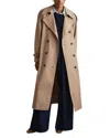 Reiss Camel Double Breasted Belted Trench Coat In Camel