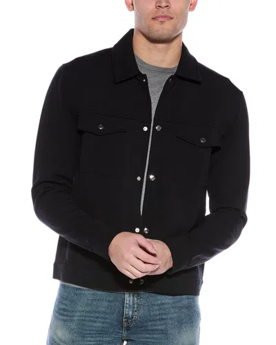 Reiss Jerry Interlock Overshirt Top In Black