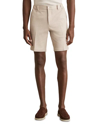 Reiss Jersey Pinstripe 9.1 Shorts In Neutral