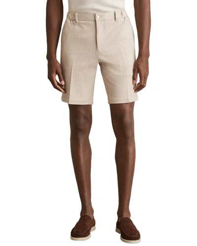Reiss Jersey Pinstripe Short In Neutral