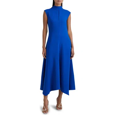 Reiss Jessa Side Ruched Asymmetric Dress In Cobalt Blue