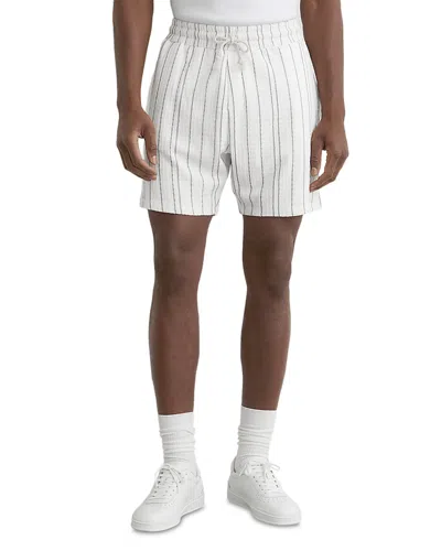 Reiss Jett Textured Stripe Shorts In White