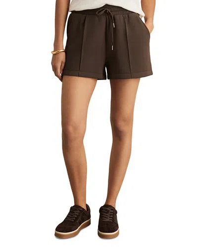 Reiss Joanna Sweat Shorts In Brown