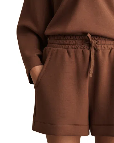 Reiss Womens Toffee Brown Jodie Elasticated-waist Stretch-jersey Shorts