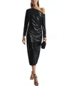 Reiss Womens Sequined One Shoulder Midi Dress