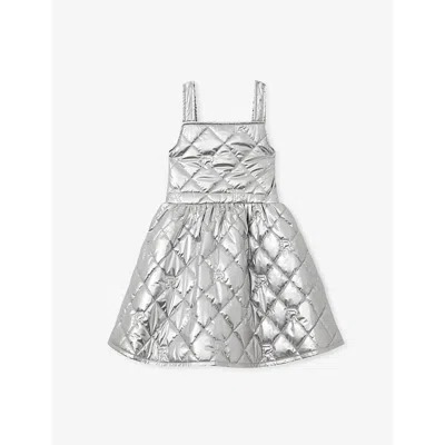 Reiss Kids' Silver Joey Quilted Flared Dress