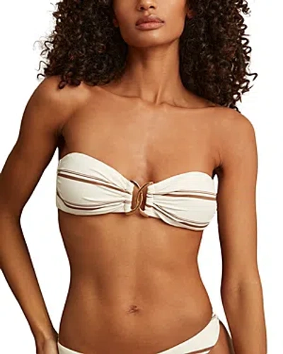 Reiss Johanna Bandeau Bikini Top In Cream/brown